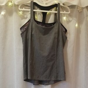 Prana Charcoal Tank Top with Built In Sports Bra